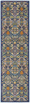 Nourison Allur Traditional Navy Multicolor 2'3" x 7'6" Area Rug, Easy Clean, Non Shedding, Bed Room, Living Room, Dining Room, Kitchen (2x8)