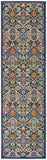 Nourison Allur Traditional Navy Multicolor 2'3" x 7'6" Area Rug, Easy Clean, Non Shedding, Bed Room, Living Room, Dining Room, Kitchen (2x8)
