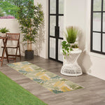 Nourison Aloha Indoor/Outdoor Green Multicolor 2' x 6' Area Rug, Easy Cleaning, Non Shedding, Bed Room, Living Room, Dining Room, Backyard, Patio, Deck (2x6)