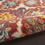 Nourison Allur Traditional Red Multicolor 5'3" x 7'3" Area -Rug, Easy -Cleaning, Non Shedding, Bed Room, Living Room, Dining Room, Kitchen (5x7)
