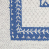 Nourison Whimsicle Geometric Ivory Blue 6' x 9' Area Rug, Easy Cleaning, Non Shedding, Bed Room, Living Room, Dining Room, Kitchen (6x9)