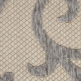 Nourison Palamos Indoor/Outdoor Cream Grey 4' x 6' Area Rug, Easy Cleaning, Non Shedding, Bed Room, Living Room, Dining Room, Backyard, Deck, Patio (4x6)