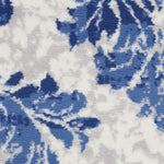 Nourison Whimsicle Damask Ivory Navy 5' x round Area Rug, Easy Cleaning, Non Shedding, Bed Room, Living Room, Dining Room, Kitchen (5 Round)