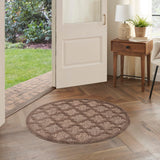 Nourison Easy Care Brown 4' x Round Area Rug - Easy Clean, Non Shedding, Bed Room, Living Room, Dining Room, Kitchen (4' x Round)