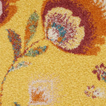 Nourison Allur Floral Yellow Multicolor 5'3" x 7'3" Area -rug, Easy -cleaning, Non Shedding, Bed Room, Living Room, Dining Room, Kitchen (5x7)