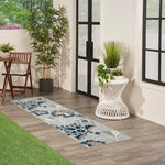 Nourison Aloha Blue Grey 2' x 6' Area Rug Easy Clean, Non Shedding, Bed Room, Living Room, Dining Room, Kitchen (6' Runner)