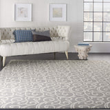 Nourison Grafix Bohemian Grey 7'10" x 9'10" Area -rug, Easy -cleaning, Non Shedding, Bed Room, Living Room, Dining Room, Kitchen (8x10)