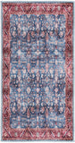 Nourison Brilliance Machine Washable Traditional Vintage Blue/Brick 2' x 4' Area Rug, Easy Clean, Non Shedding, Bed Room, Living Room, Dining Room, Kitchen (2x4)