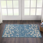 Nourison Tranquil Floral Turquoise 2' x 4' Area Rug, Easy Cleaning, Non Shedding, Bed Room, Living Room, Dining Room, Kitchen (2x4)