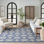 Nourison Aloha Indoor/Outdoor Blue 3'6" x 5'6" Area Rug, Easy Cleaning, Non Shedding, Bed Room, Living Room, Dining Room, Kitchen (4x6)