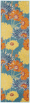 Nourison Allur Turquoise Multicolor 2'3" x 7'6" Area Rug, Modern, Floral, Bed Room, Living Room, Dining Room, Kitchen, Easy Cleaning, Non Shedding, (8' Runner)
