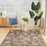 Nourison Garden Oasis Indoor/Outdoor Mocha 5' x 7' Area Rug, Easy-Cleaning, Non Shedding, Bed Room, Living Room, Dining Room, Backyard, Deck, Patio (5x7)