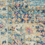 Nourison Passion Light Blue 2'2" x 10' Area Rug, Boho, Traditional, Easy Clean, Non Shedding, Bed Room, Living Room, Hallway, (10' Runner)