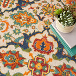 Nourison Allur Bohemian Ivory Multicolor 4' x Round Area -Rug, Easy -Cleaning, Non Shedding, Bed Room, Living Room, Dining Room, Kitchen (4 Round)