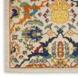 Nourison Allur Traditional Ivory Multicolor 2'3" x 7'6" Area -rug, Easy -cleaning, Non Shedding, Bed Room, Living Room, Dining Room, Kitchen (2x8)