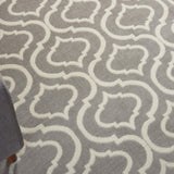 Nourison Jubilant Trellis Grey 5'3" x 7'3" Area -Rug, Easy -Cleaning, Non Shedding, Bed Room, Living Room, Dining Room, Kitchen (5x7)