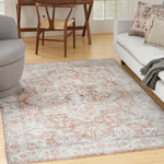 Nourison Astra Machine Washable Bohemian Gold/Multicolor 5'3" x 7' Area Rug, Easy Clean, Non Shedding, Bed Room, Living Room, Dining Room, Kitchen (5x7)