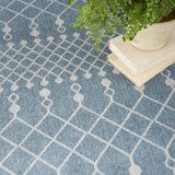 Nourison Astra Machine Washable Bohemian Blue 5'3" x 7' Area Rug, Easy Clean, Non Shedding, Bed Room, Living Room, Dining Room, Kitchen (5x7)