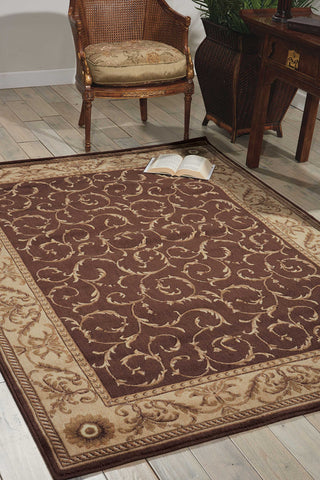 Nourison Somerset Floral Brown 2' x 2'9" Area -Rug, Easy -Cleaning, Non Shedding, Bed Room, Living Room, Dining Room, Kitchen (2x3)