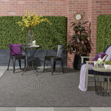 Nourison Positano Indoor-Outdoor Charcoal 5' x 7' Area Rug, Easy Cleaning, Non Shedding, Bed Room, Living Room, Dining Room, Backyard, Deck, Patio (5x7)