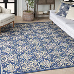 Nourison Aloha Indoor/Outdoor Blue 3'6" x 5'6" Area Rug, Easy Cleaning, Non Shedding, Bed Room, Living Room, Dining Room, Kitchen (4x6)