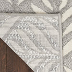Nourison Aloha Indoor/Outdoor Grey 3'6" x 5'6" Area Rug, Easy Cleaning, Non Shedding, Bed Room, Living Room, Dining Room, Kitchen (4x6)