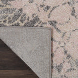 Nourison TRA08 Tranquil Floral Contemporary Grey/Pink Area Rug Runner 2'3" X 7'3", 2 ft x 7 ft