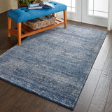 Nourison Weston Solid Aegean Blue 5'3" x 7'5" Area -Rug, Easy -Cleaning, Non Shedding, Bed Room, Living Room, Dining Room, Kitchen (5x7)