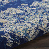 Nourison Home Grafix GRF14, 5'3" x Round, Navy Blue