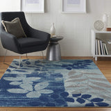 Nourison Tranquil Floral Navy/Light Blue 4' x 6' Area Rug, Easy Cleaning, Non Shedding, Bed Room, Living Room, Dining Room, Kitchen (4x6)