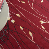 Nourison Grafix Red 4' x Round Area Rug, Modern, Botanical , Bed Room, Living Room, Dining Room, Kitchen, Easy Clean, Non Shedding, (4' Round)