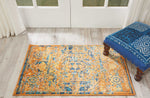 Nourison Passion Traditional Teal/Sun 1'10'' x 2'10'' Area-Rug, Easy-Cleaning, Non Shedding, Bed Room, Living Room, Dining Room, Kitchen (2x3)