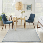 Nourison Courtyard Indoor/Outdoor Ivory Blue 4' x 6' Area Rug, Geometric, Easy Cleaning, Non Shedding, Bed Room, Living Room, Dining Room, Deck, Patio, Backyard (4x6)