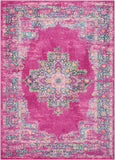 Nourison Passion Fuchsia 3'9" x 5'9" Area Rug, Boho, Traditional, Easy Clean, Non Shedding, Bed Room, Living Room, Hallway, (4' x 6')