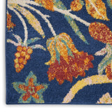 Nourison Allur Modern Navy Multicolor 2'3" x 7'6" Area Rug, Easy Clean, Non Shedding, Bed Room, Living Room, Dining Room, Kitchen (2x8)