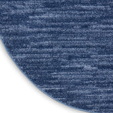 Nourison Essentials 6' x Round Navy Blue Fabric Outdoor Area Rug (6' Round)