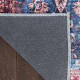 Nourison Brilliance Machine Washable Traditional Vintage Blue/Brick 2' x 6' Area -Rug, Easy -Cleaning, Non Shedding, Bed Room, Living Room, Dining Room, Kitchen (2x6)