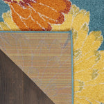 Nourison Allur Turquoise Multicolor 4' x 6' Area Rug, Modern, Floral, Bed Room, Living Room, Dining Room, Kitchen, Easy Cleaning, Non Shedding