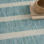 Nourison Positano Indoor/Outdoor Aqua Ivory 4' x 6' Area -Rug, Easy -Cleaning, Non Shedding, Bed Room, Living Room, Dining Room, Deck, Backyard, Patio (4x6)