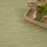 Nourison Positano Indoor/Outdoor Green 5' x 7' Area Rug, Easy Cleaning, Non Shedding, Bed Room, Living Room, Dining Room, Backyard, Deck, Patio (5x7)