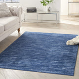 Nourison Essentials Indoor/Outdoor Navy Blue 5' x 7' Area Rug, Easy Cleaning, Non Shedding, Bed Room, Living Room, Dining Room, Backyard, Deck, Patio (5x7)