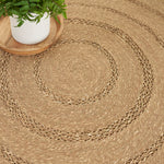 Nourison Natural Seagrass Indoor/Outdoor Natural 3' x Round Area Rug, Easy Cleaning, Non Shedding, Bed Room, Living Room, Dining Room, Backyard, Deck, Patio (3 Round)