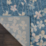Nourison Tranquil Floral Turquoise 2'3" x 7'3" Area -Rug, Easy -Cleaning, Non Shedding, Bed Room, Living Room, Dining Room, Kitchen (2x7)