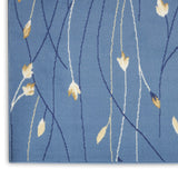 Nourison Grafix Light Blue 2'3" x 12' Area Rug, Modern, Botanical , Bed Room, Living Room, Dining Room, Kitchen, Easy Clean, Non Shedding, (12' Runner)