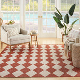Nourison Positano Indoor/Outdoor Terracotta 5' x 7' Area Rug, Easy Cleaning, Non Shedding, Bed Room, Living Room, Dining Room, Backyard, Deck, Patio (5x7)