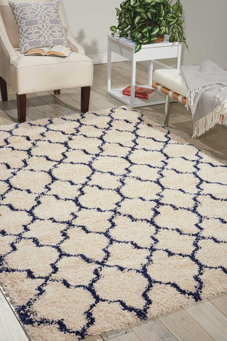 Nourison Amore Bohemian Ivory/Blue 3'2" x 5' Area -Rug, Easy -Cleaning, Non Shedding, Bed Room, Living Room, Dining Room, Kitchen (3x5)