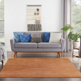 Nourison Essentials Indoor/Outdoor Rust 5' x Square Area Rug, Easy Cleaning, Non Shedding, Bed Room, Living Room, Dining Room, Backyard, Deck, Patio (5 Square)