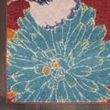 Nourison Allur Red Multicolor 5'3" x 7'3" Area Rug, Modern, Floral, Bed Room, Living Room, Dining Room, Kitchen, Easy Cleaning, Non Shedding, (5' x 7')