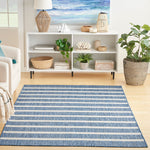 Nourison Positano Indoor/Outdoor Navy Ivory 4' x 6' Area -Rug, Easy -Cleaning, Non Shedding, Bed Room, Living Room, Dining Room, Deck, Backyard, Patio (4x6)