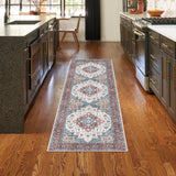 Nourison Vintage Home Bohemian Ivory Red 2'2" x 7'6 Area Rug, Easy Clean, Non Shedding, Bed Room, Living Room, Dining Room, Backyard, Deck, Patio (2x8)